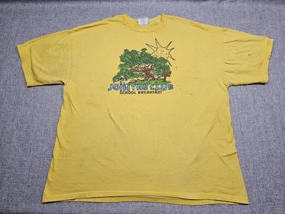 VTG School Breakfast Club Shirt Mens XL Yellow Jerzees Graphic Tee Program Y2k - Image 1 of 4