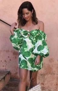 Alice McCall Lover To Lover Mini Dress Size 10 AU / 6 US Green White Floral - Picture 1 of 1