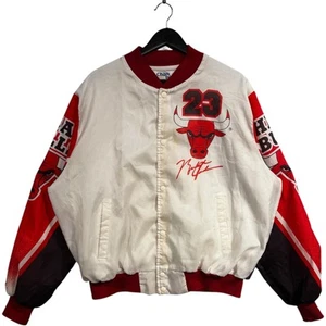 Vintage Chalk Line Fanimation Chicago Bulls Michael Jordan Jacket Men's XL White - Picture 1 of 7