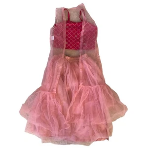 Traje Lengha Magenta y Rosa 3 Piezas Falda, Top Chaqueta Talla 2-3 Años  - Imagen 1 de 8