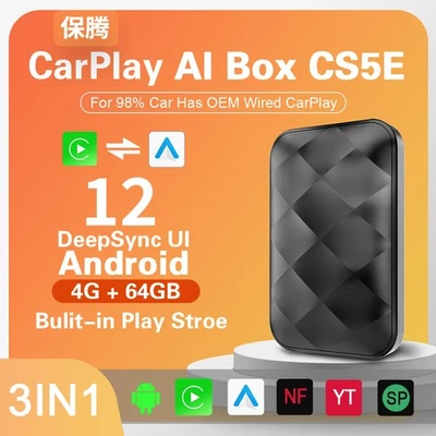 CarPlay Android Auto Adapter - 4GB+64GB Wireless Dongle for Car - Image 1 of 4
