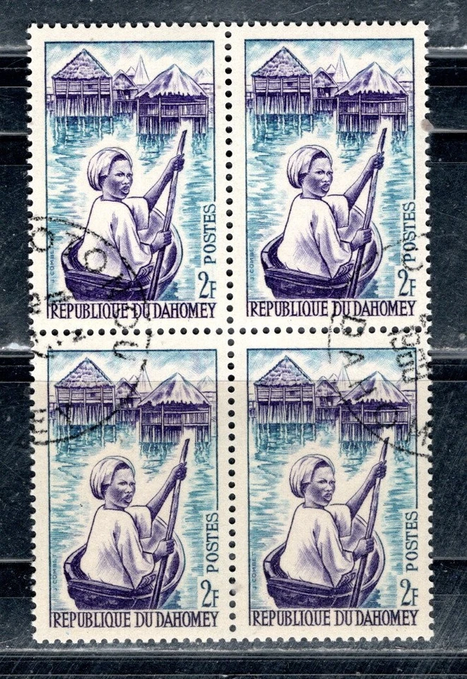 FRENCH FRANCE DAHOMEY STAMPS  BLOCK  USED LOT 884CK - Image 1 of 1