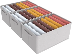3 Pezzi Organizer Armadio Cassettiera per Jeans Organizer per Cassetti Impilabil - Foto 1 di 12