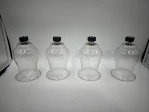 4 Home Interiors Homco geätztes Weizenglas 5 1/2 Zoll klar Kerzenhalter Tassen - Bild 1 von 9