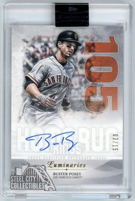 Buster Posey 2019 Topps Luminaries Home Run Kings Autograph Card #HRK-BP 03/15 - Image 1 of 2
