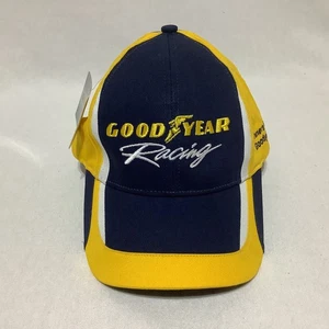 NWT Goodyear Racing OSFM Adjustable Hat Cap Blue Yellow Embroidered Logo - Picture 1 of 9
