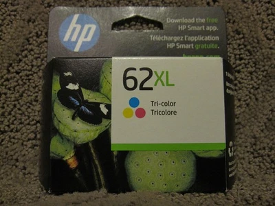 HP C2P07AN Tri Color Ink Cartridge Genuine OEM NEW # 62 62XL APR/2026 - Image 1 of 4