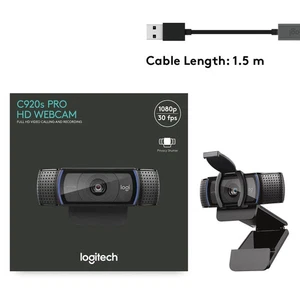 Logitech C920s Pro HD Webcam Full HD 1080p/30fps Stereo Audio Privacy Shutter - Picture 1 of 8