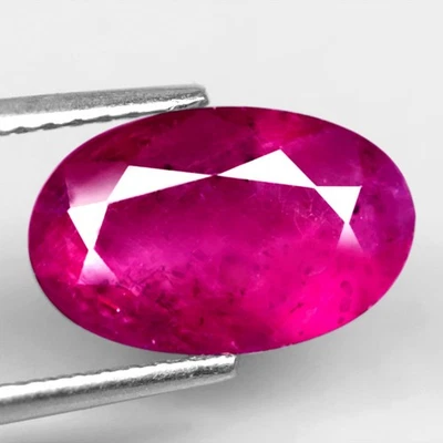 1.96Ct. Natural Gemstone Ruby Pinkish Red Oval Unheated Tanzania Sparkling! - Image 1 of 4