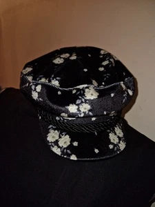 H&M Captains Newsboy Baker Floral Hat Divided Capitans Cap - Picture 1 of 14