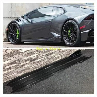 Extensión de faldones laterales de fibra de carbono para lamborghini huracan lp580 lp610 estilo v Foto 1 de 4