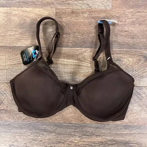 Bali Bra Womens 34C Brown Underwire Lined Breathable Comfortlite NEW - Picture 1 of 6