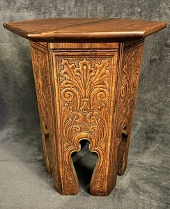 Lampada esagonale sgabello vittoriano tavolo o supporto pianta C-1900 - Foto 1 di 17