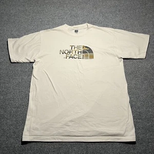 North Face T Shirt Mens Medium Camouflage Logo Hiking Short Sleeve Cotton - Picture 1 of 10