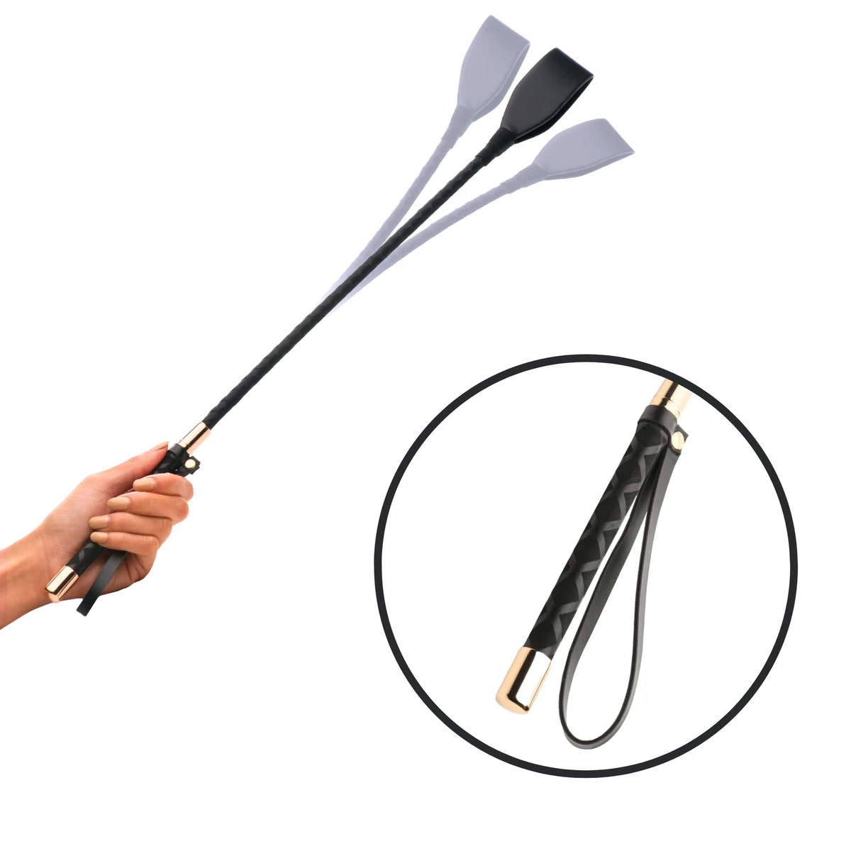 18-inch BDSM Spanking Crop - Faux Leather Adult Play Paddle