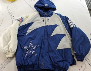 Vintage 90's Logo Athletic Pro Line Dallas Cowboys Sharktooth Jacket Coat XL - Picture 1 of 19