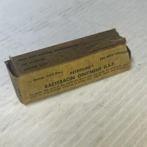Empy Box, Vietnam War Petroline Bacitracin Ointment U.S.P. Empty Box. 1971. - Picture 1 of 10