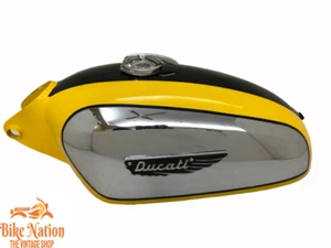 FIT FOR DUCATI 350CC SCRAMBLER CHROME YELLOW BLACK PETROL TANK + CAP - Bild 1 von 6