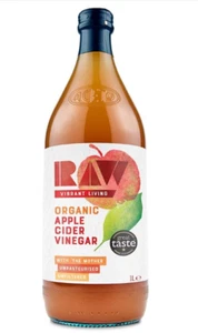 Raw Vibrant Living Organic Apple Cider Vinegar Unfiltered With The Mother 1L UK