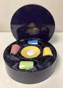 Royal Worcester Expresso Coffee Cups & Saucers Set Celebrating HRH 80th Birthday - Picture 1 of 5