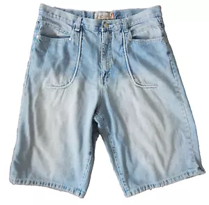 Vintage Indigo Men’s Blue Denim Baggy High Rise 100% Cotton Shorts Size W36 - Picture 1 of 7