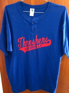 THRESHERS T shirt XL Keystone Little League baseball Tampa Florida Henley tee - Picture 1 of 1