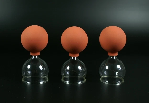 Set di 3 coppette con sfera 3 x 50 mm, vetro coppette, bicchieri coppette vetro originale Lauschaer - Immagine 1 di 1