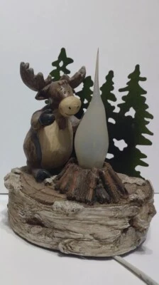 Moose with Trees Table Lamp Light Rustic Lodge Cabin Forest, Cabin Decor - Image 1 of 4
