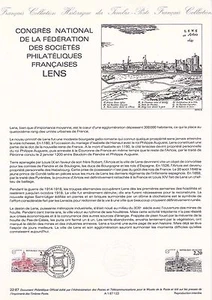 Philatelistisches Dokument 1. Tag: 22- 1987 - Lens Philateliekongress - Bild 1 von 1