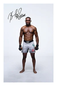 Póster autógrafo impreso fotográfico A4 firmado por Kamaru Usman - Imagen 1 de 1