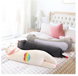 Long Cat Plush Body Pillow, 20” Cute Black Cat Stuffed Animals Kawaii Soft - Picture 1 of 7