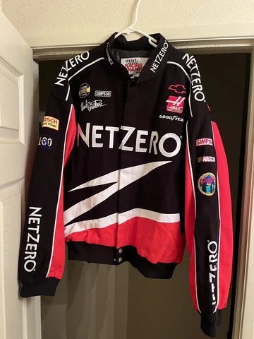 Ward Burton #0 Netzero Racing Race Jacket Mens Size Large NASCAR Pit Crew Jacket Cover