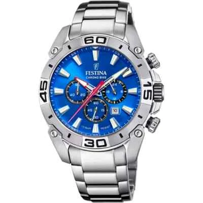 Festina Chrono Bike F205432 Mens Silver Stainless Steel Chronograph Dial Watch - Image 1 of 4