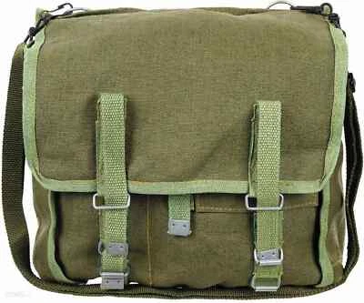 Vintage 80's Polish Army Canvas Webbing Bread Bag Military Satchel-NEW. - Image 1 of 4