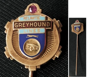 Vintage raro GREYHOUND BUS LINES 10K oro servizio dipendenti spilla premio; 3,6 grammi - Foto 1 di 4