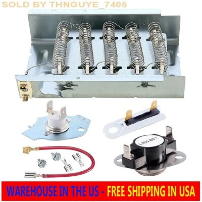 NED4600YQ1 Amana Dryer Heating Element Kit w/ Thermostat Part W10724237 3398064 - Image 1 of 2