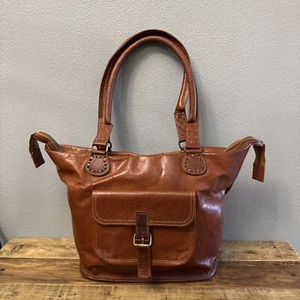 Noonday Brown Leather Vintage Distressed Style Shoulder Handbag Tote - Picture 1 of 16