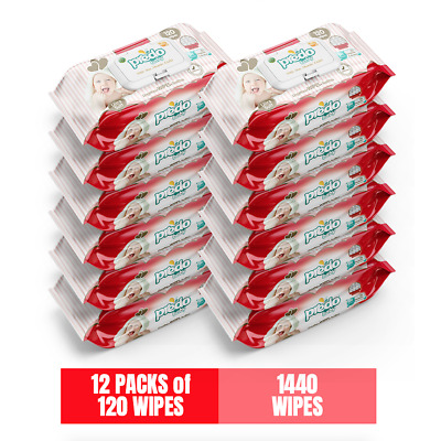 Predo Baby Wipes, 12 Packs, 1440 Wipes, Aloe, Vitamin E And Vitamin B5 • 38.99$