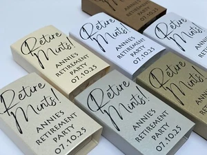 Custom Retirement Party Present Personalised Tic Tac Dinner Favour Party Gift - Picture 1 of 11