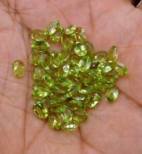 Natural Peridot Oval Cut Lot Loose Gemstone 4X6 MM For Jewelry Making P-567/2