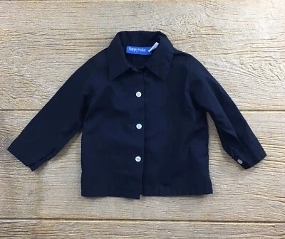 Camisa de vestir Happy Fella para bebé niño negra 18 meses manga larga con botones Foto 1 de 4