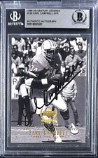Earl Campbell Signed 1999 UD Century Legends Card #124 Beckett 16091851