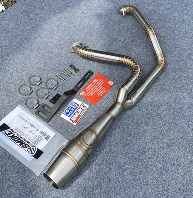 2 Into 1 Custom Exhaust Fits Harley Dyna Street Bob (FXDB) Full System 2013-2017 - Image 1 of 4