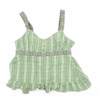Designers at Debenhams Women's Green Check Camisole Blouse Size 12 - Image 1 of 4