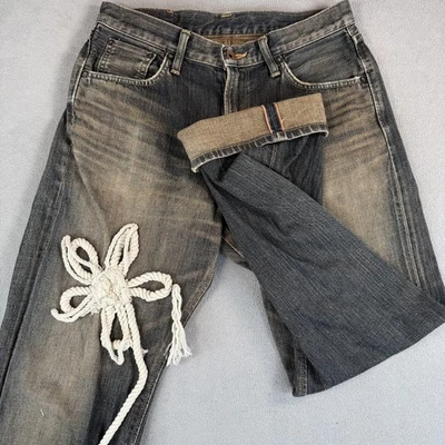 Pantalones de mezclilla Edwin 505zx para hombre ribete 30x30 Japón cuerda flor retazos etiqueta 31x33 Foto 1 de 4
