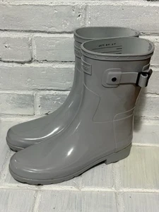Bota de Lluvia Hunter Original Refinada Corta Gris Brillante Talla 6 ¡Limpia! - Imagen 1 de 9
