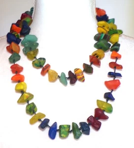Sobral Orient Express Zambia Multi Color Mix 47" Bead Artist Made Necklace - Picture 1 of 6