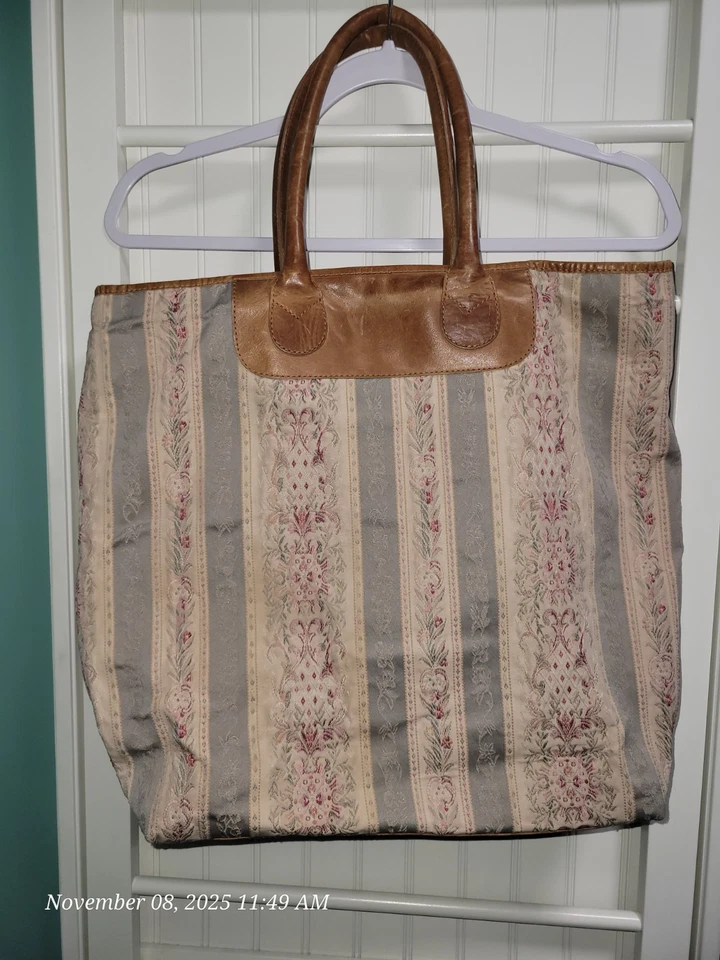 Bolso de Mano Jill Y2K Tapiz Y Cuero Rayas Multicolor De Colección  Foto 1 de 4