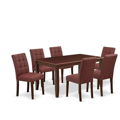 7 Piece Table Set consists A Modern Dining Table - Image 1 of 4