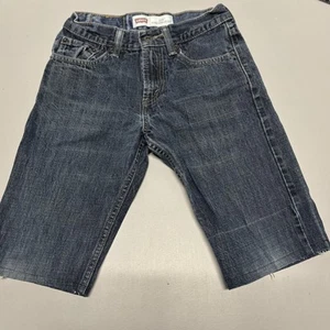 Levis 514 Jeans Boys 12 Slim Straight Denim Cutoff Shorts Distressedtressed - Picture 1 of 7